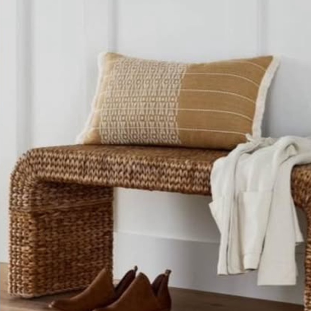 COPY - Threshold With Studio McGee Oversized Embroidered Striped Lumbar Pillow …